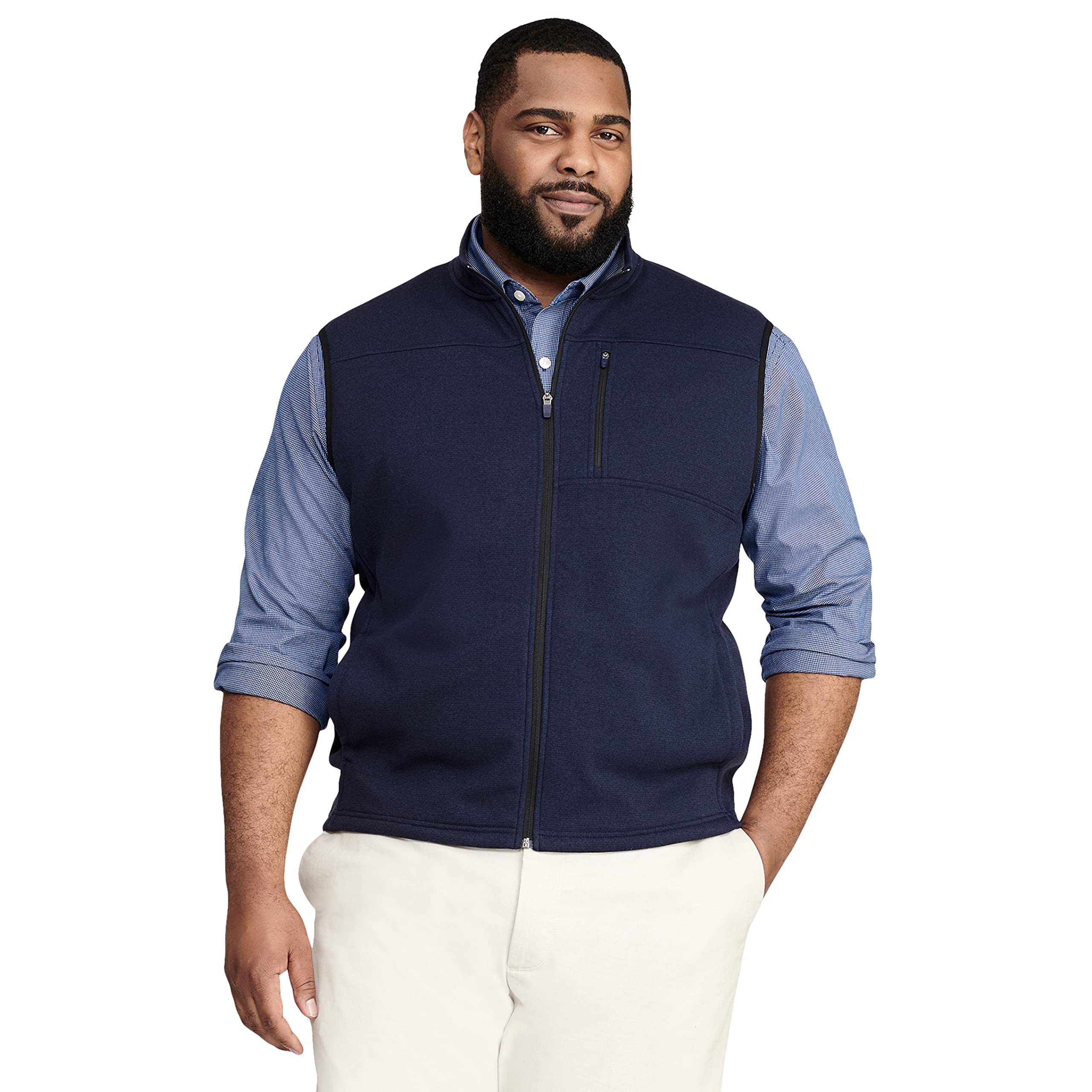 IZOD Men's Big and Tall Advantage Performance Full Zip Sweater Fleece Vest