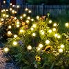 Solar Lights Outdoor Garden, 6 Pack 60 LED Firefly Outdoor Garden Lights Waterproof, Solar Powered Swaying Light for Pathway, Yard, Patio Decoration Warm White