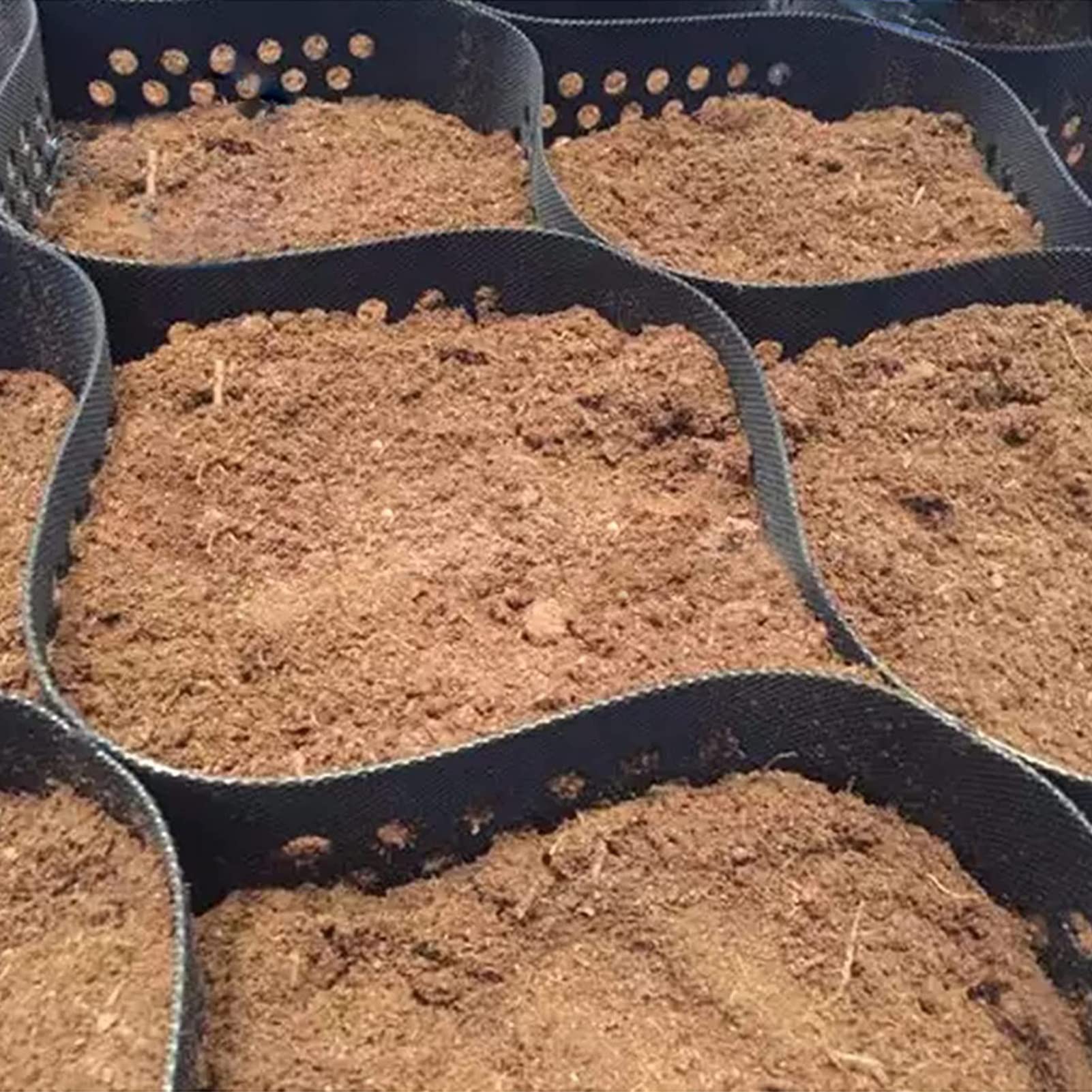 Geocell Grid 2 Inch High Ground Grid Stabilizer, Soil Gravel Grid Paver, Honeycomb Geogrid for Driveway/Retaining Walls/Flat Areas (Size : 2m x 9m (6.5ft x 30ft))