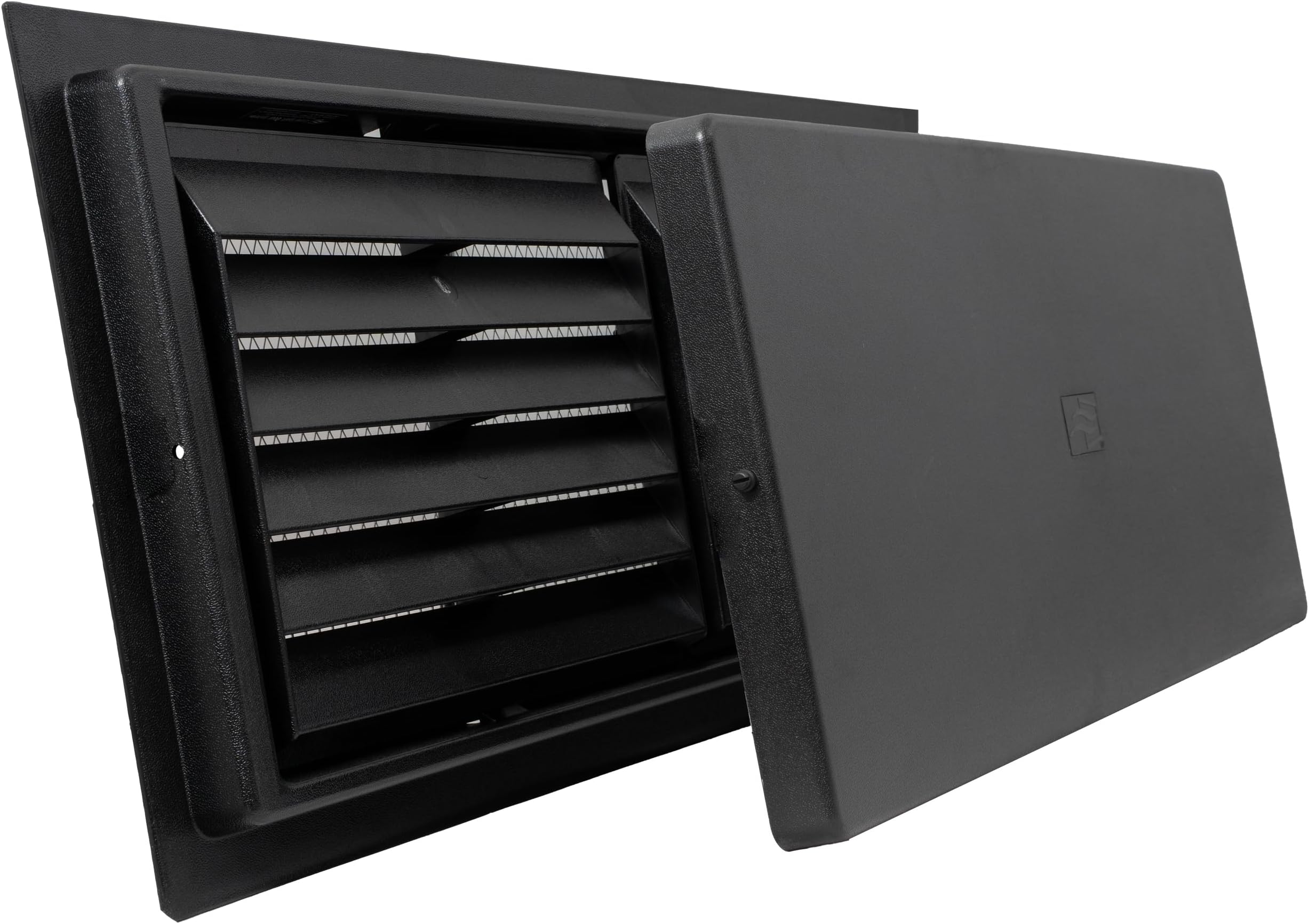 Louvered Crawl Space Access Door 16" H ร 32" W โ UV-Stabilized ABS Plastic, Metal Mesh Screen, Surface Mount | Crawl Space Door Systems (Black)