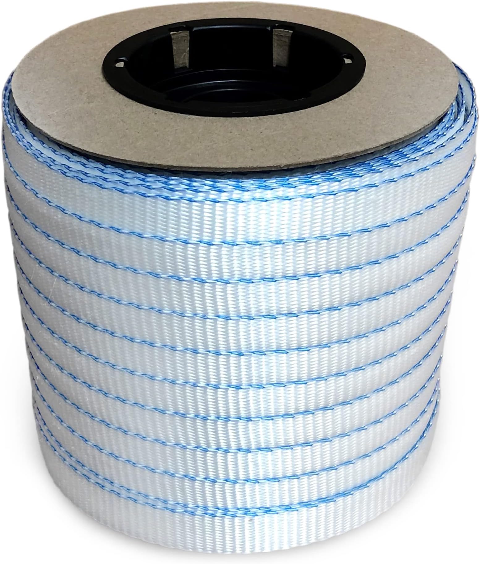 3/4" x 250' Mini Woven Cord Strapping Roll of 6" x 3" Core Size, 2400 lbs Break Strength, White (Pack of 1) - Poly Cord Strapping with Re-Tightening Option
