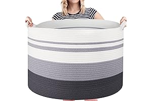WISELIFE Durable Laundry Basket - 21.7"x 21.7"x 13.8"
