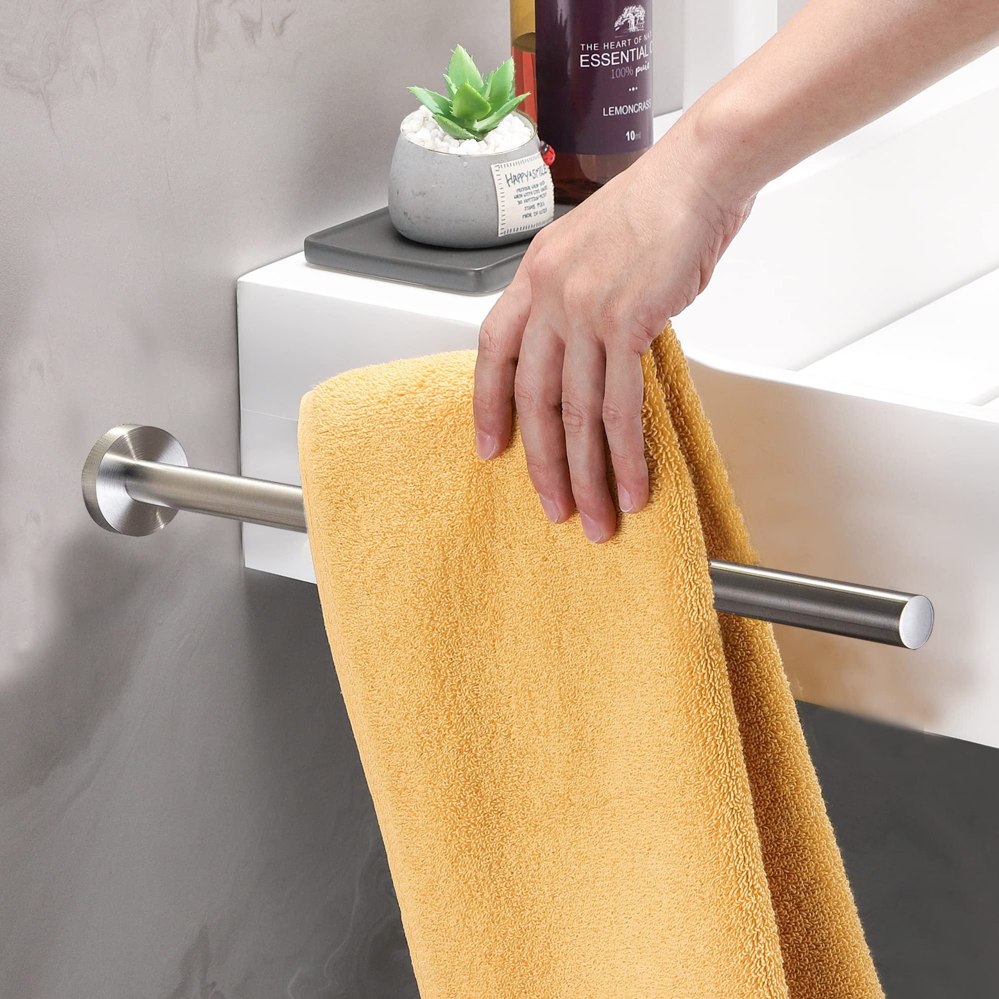 Portasciugamani Da Parete In Acciaio Inox 304 - 40 Cm, Argento, Per Bagno E Cucina - Foto 3