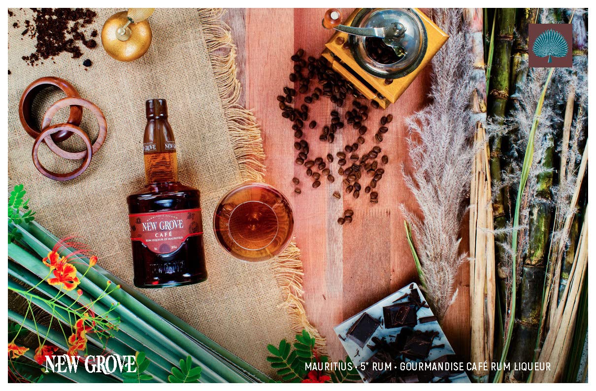 NEW GROVE - Liqueur de café - Liqueurs de Rhum - 26% Alcool - Origine : Ile Maurice - Bouteille 70 cl (Lot de 2)