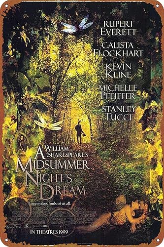 Cartel de la película William Shakespeare's a Midsummer Night's Dream - Letrero de metal para decoración de pared, letrero retro para decoración del