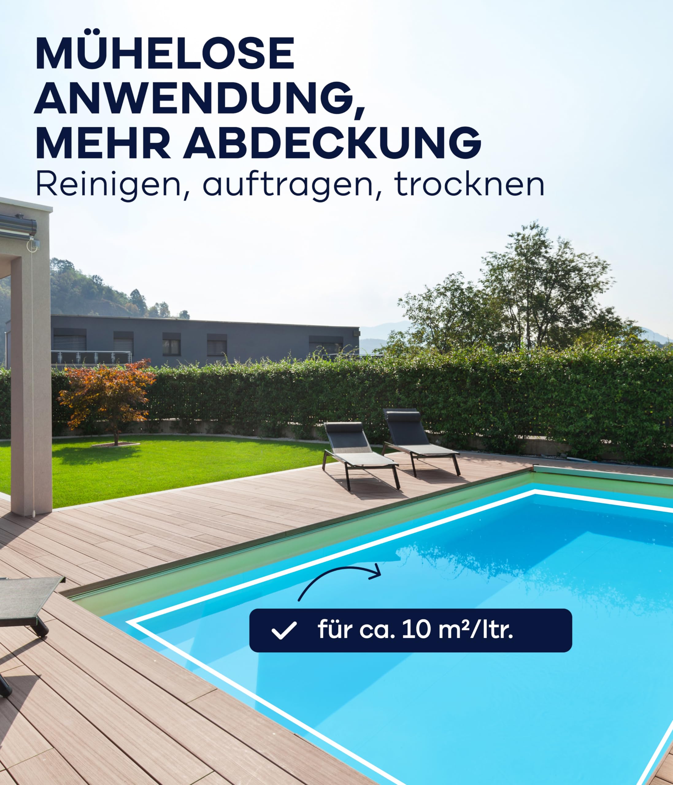 plid® Vernice per Piscine in Cemento Blu 2,5L - Finitura seta lucida, resistente ai prodotti chimici - Asciugatura rapida, antigraffio, alta stabilità di colore e lucentezza - Made in Germany