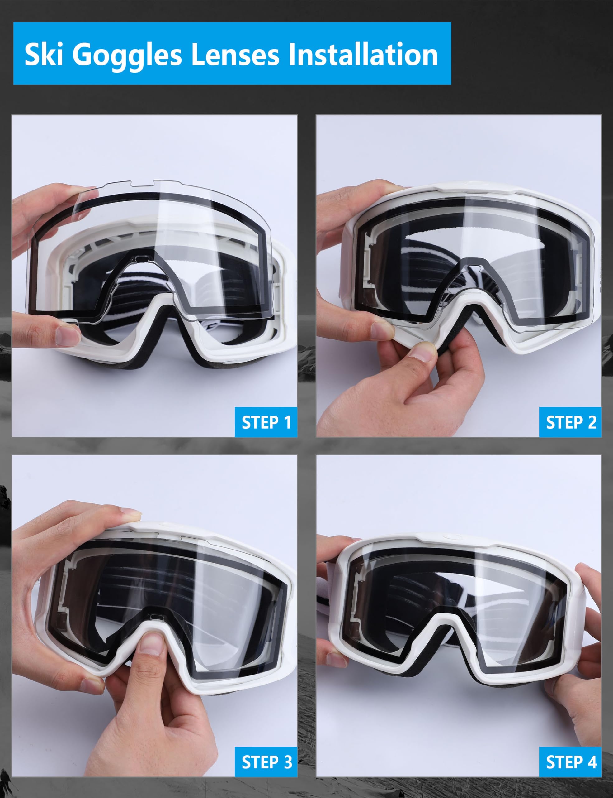 Anti-Beschlag-Skibrille, Ersatzgläser und Nasenpads für Oakley Line Miner L OO7070 Schneebrille