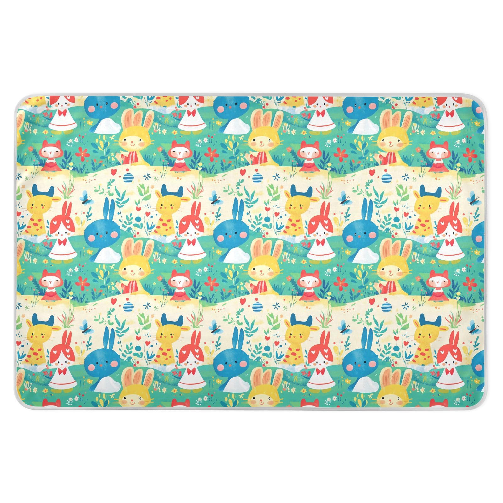 Childish Cartoon Animal Cute Potty Training Pee Pad Soft Absorbent Bed Pad Machine Washable Incontinence Pads for Children Adults Pets , 52