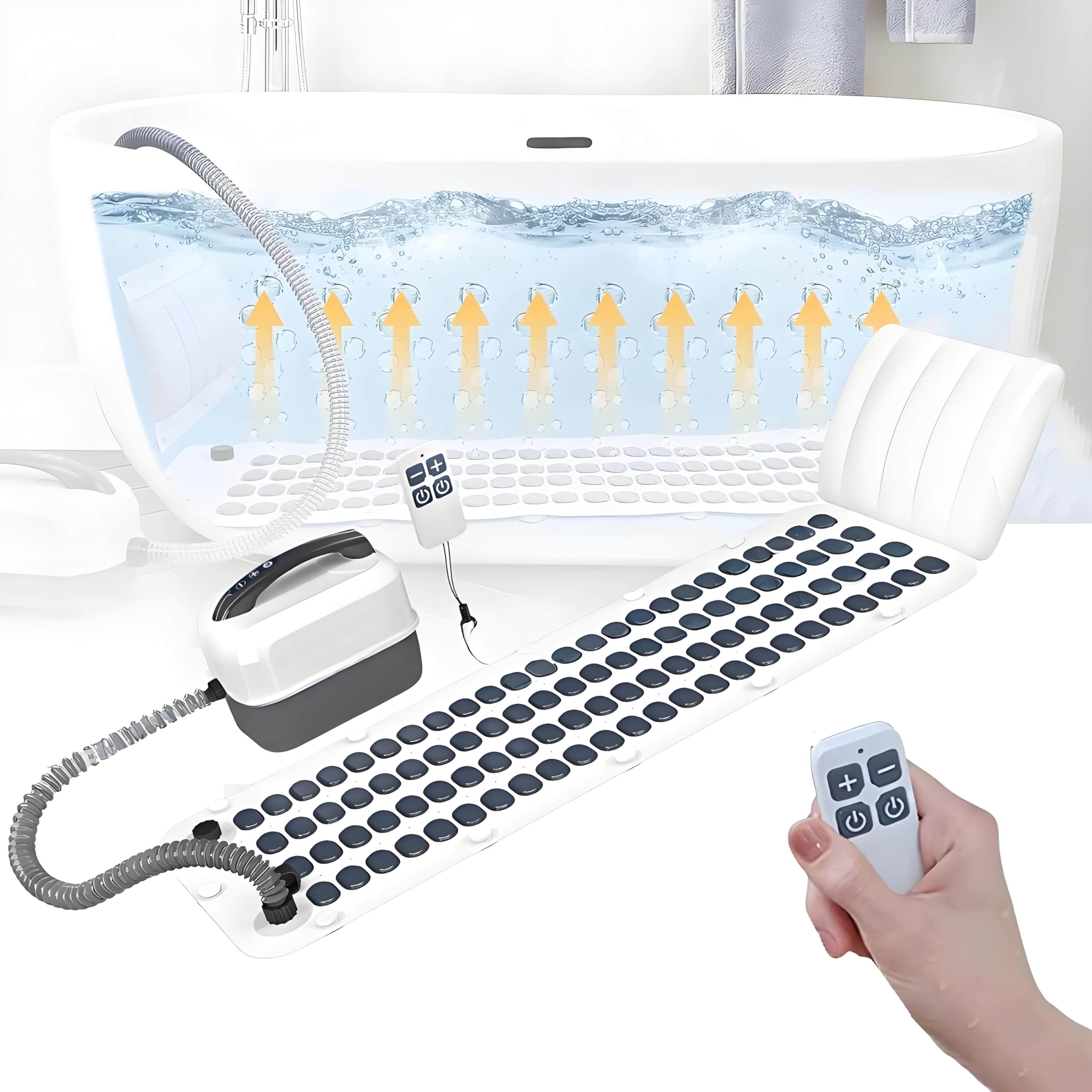 WIANQIAN Bubble Massage Bath Mat, Full Body Bubble Bath Mat, Bath Spa Massage Mat 124cm