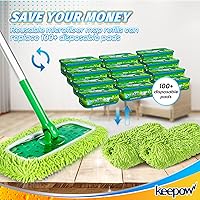 Vista 8 de KEEPOW Almohadillas de microfibra reutilizables compatibles con trapeador Swiffer Sweeper, paños de barrido en seco, repuestos de paño de trapeado
