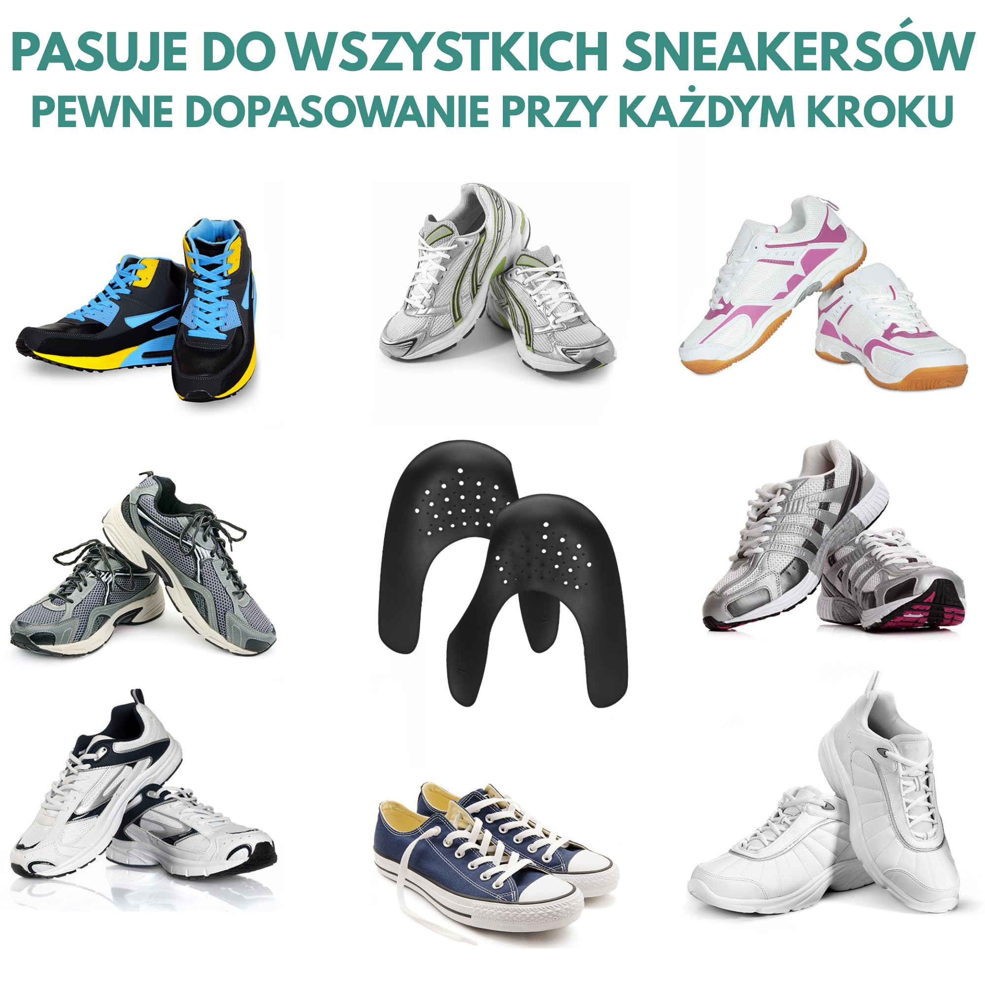 5 par ochraniaczy na zagniecenia butów Unisex rozmiar 40-47, Ochrony przed Zagnieceniami Obuwia, Osłony Pudełek na Palce, Ochronniki Obuwia, Zapobiegacze Zagnieceń dla Obuwia Sportowego, Air Force 1, Jordan 1, Dunks, Czarne