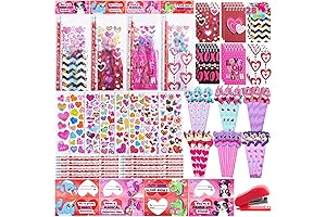 JOYIN Valentine's Party Stationery Set for Kids: Pencils, Notebooks and Stickers