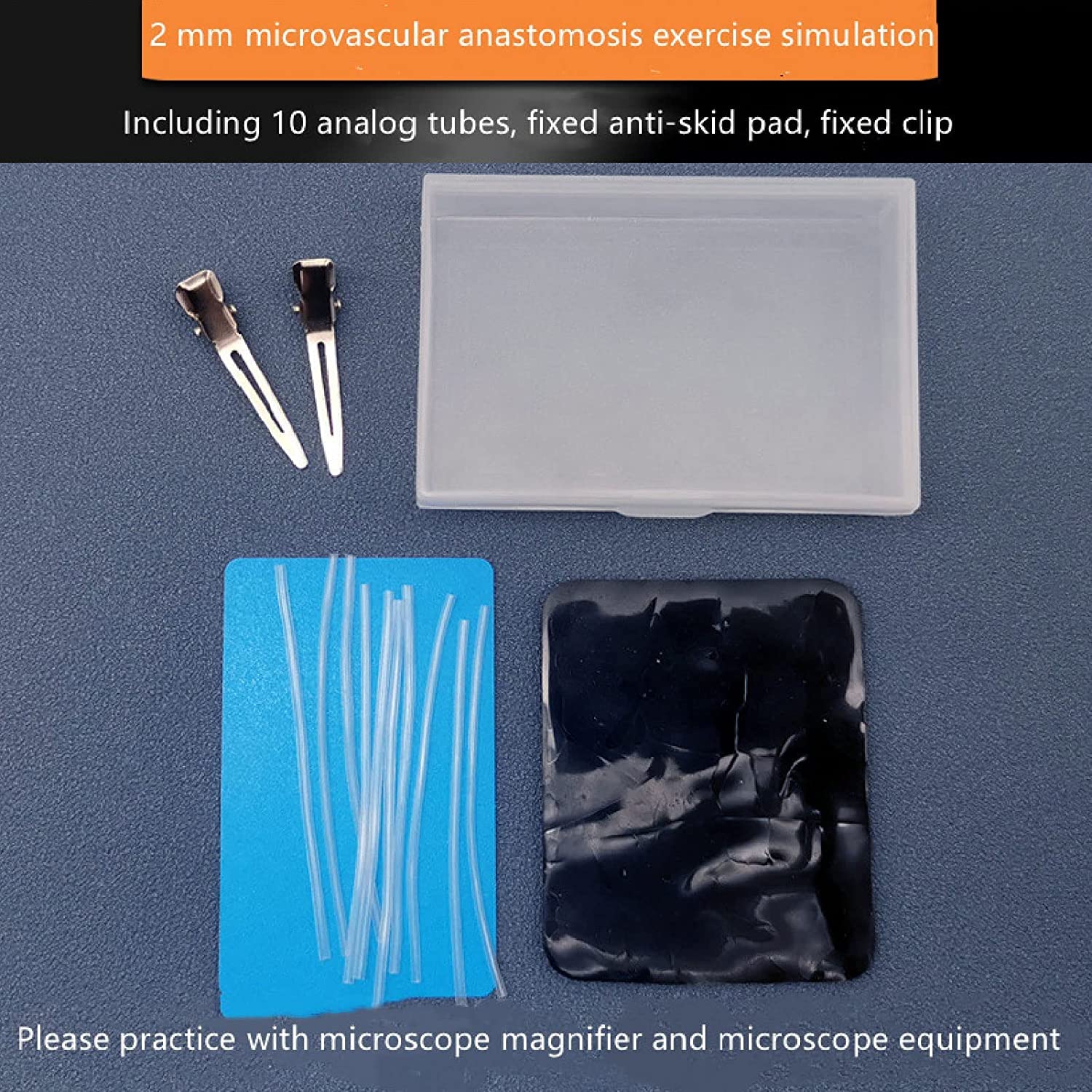 Suture Practice Kit, Mikroskopie chirurgische vaskuläre Anastomose Modell nicht leicht brechen Training Tool oder Krankenschwester für Arzt Medizinstudenten Praxis Pad, nicht leicht brechen (2mm)