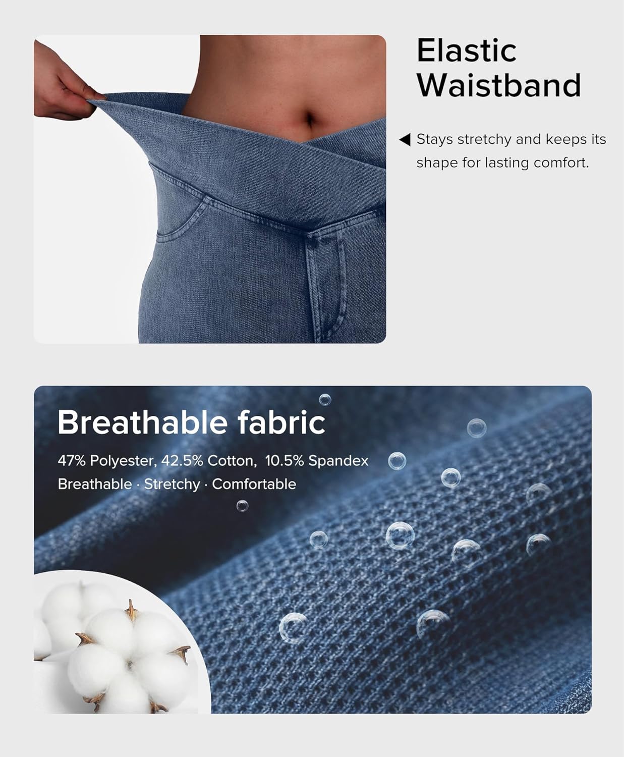 BRXL Stretchy Jeans for Women Flare Jeggings Leggings with Pockets Bell Bottom Crossover Pants Bootcut - Image 5