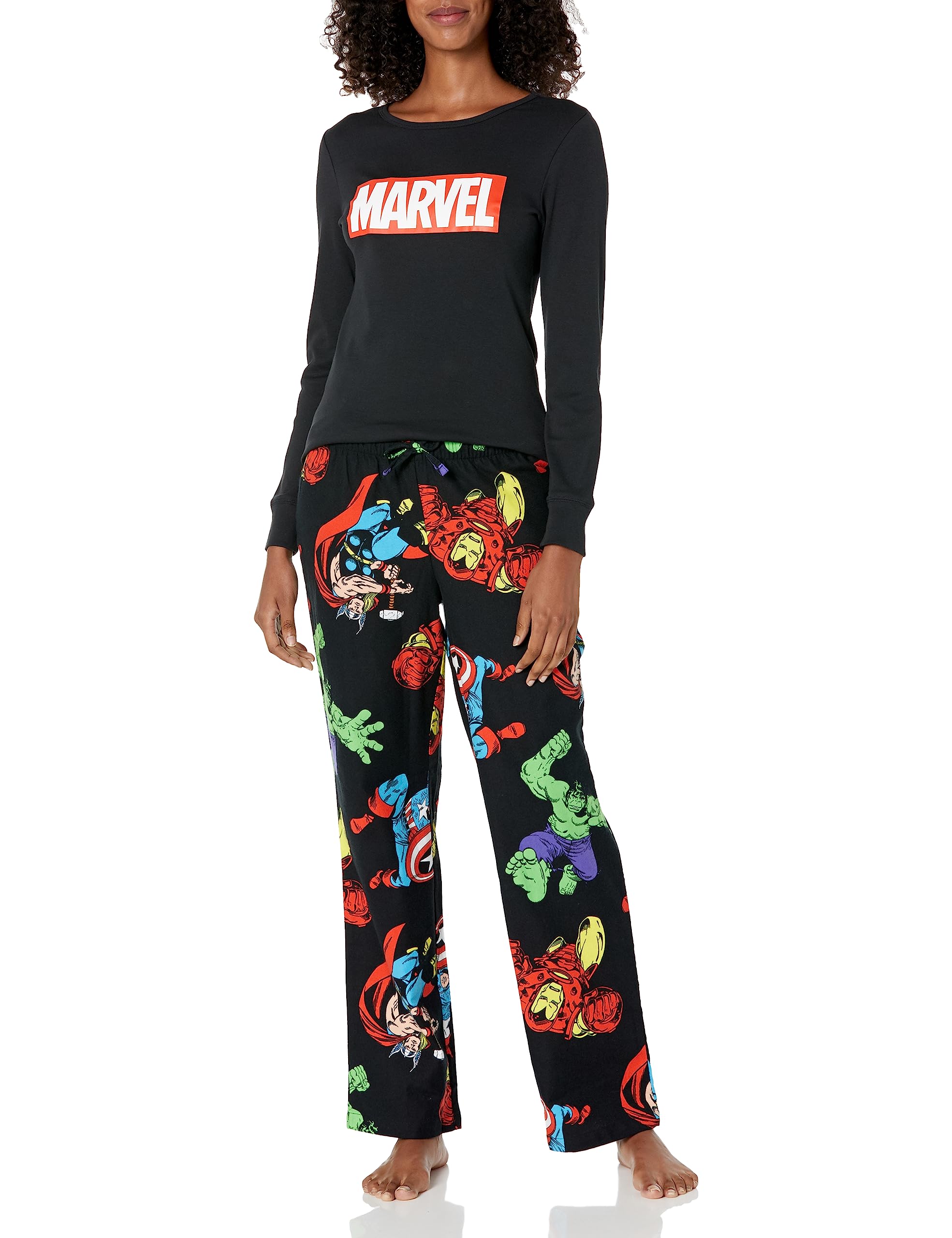 Amazon Essentials Disney | Marvel | Star Wars Set da Notte Pigiama in Flanella Donna