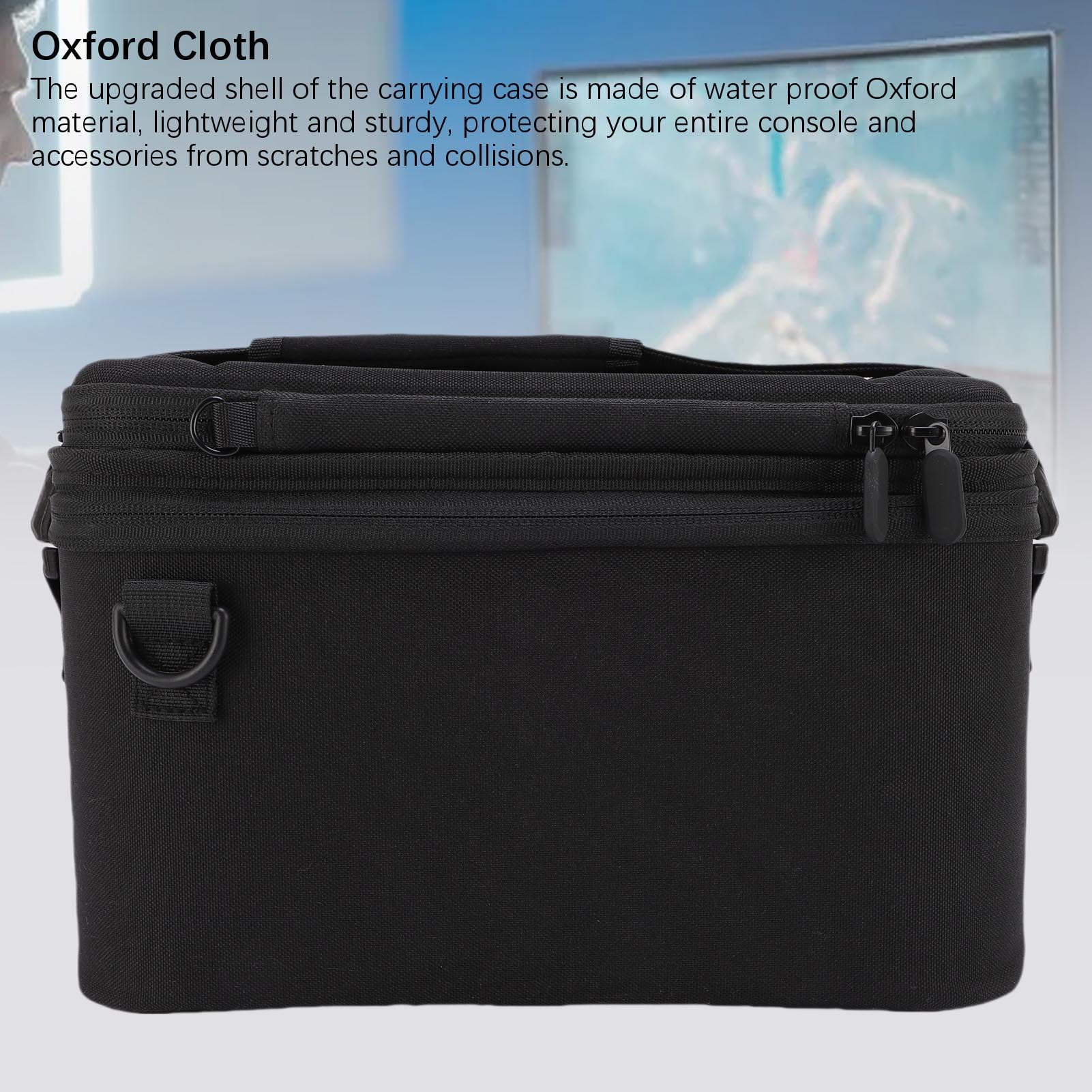 RASTKY Custodia da Viaggio Portatile per 2 Borsa a Doppio Strato, Custodia da Trasporto in Tessuto Oxford Resistente All'acqua per Accessori Console, Leggera e Robusta