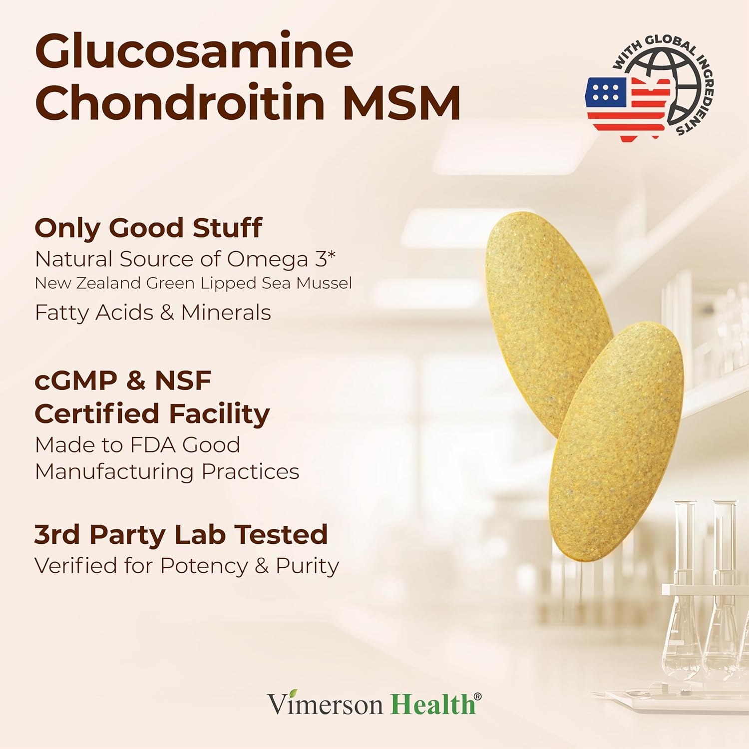 Glucosamine Chondroitin MSM Supplement – Advanced Joint Supplements for Men and Women w/Glucosamine Sulfate 1000mg, Chondroitin Sulfate & MSM, Vitamin B12 and More for Joint Health – FSA Eligible - Image 4