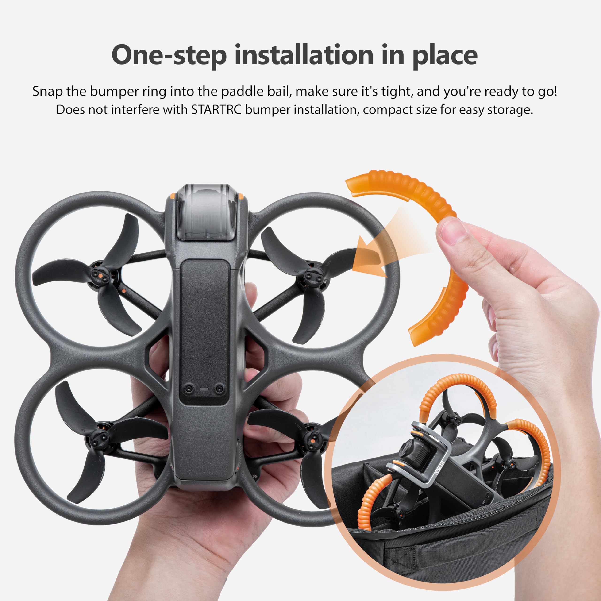 STARTRC Pierścień ochronny zderzaka dla DJI Avata 2 Propeller Guard, TPU Impact Protectors Akcesoria dla DJI Avata 2 (pomarańczowy)