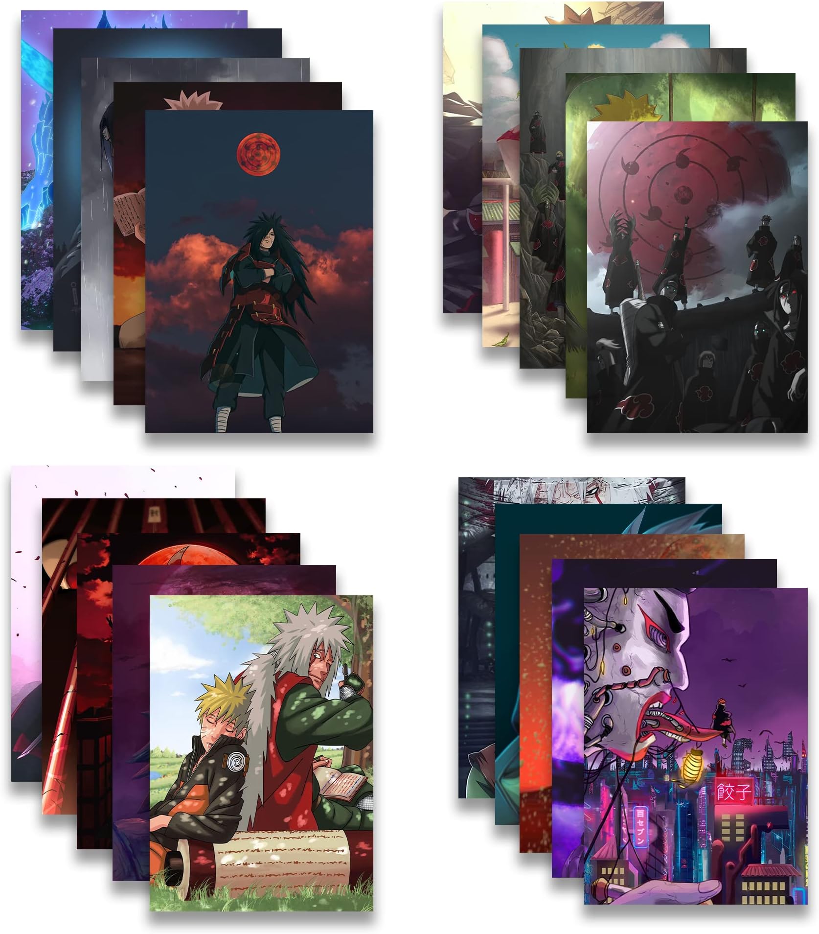 SoulAbiti Anime Poster Set - 20 Posters A4 sized with Double-Sided Tape Multicolor