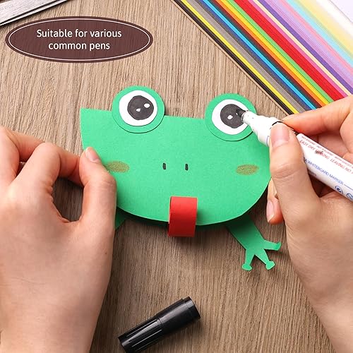 Miniatura 4 de Shindel 200 hojas de papel de construcción, 30 colores surtidos, papel de cartulina de arte de colores, suministros escolares a granel para niños,