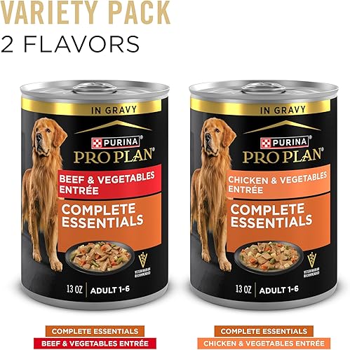 Miniatura 3 de Purina Pro Plan Alimento para perros con alto contenido de proteínas, paquete variado de alimentos húmedos para perros, platos de paté clásicos,