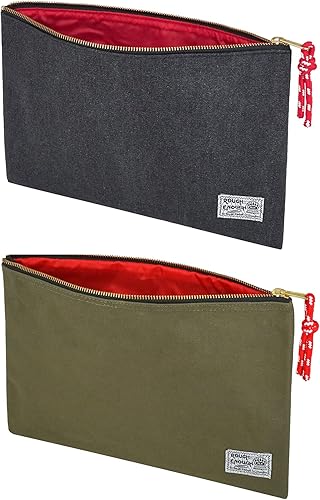 Rough Enough Canvas Pequeño Archivo Carpeta Organizador Documento Seguro EDC Bolsa RE8290 Negro+AG