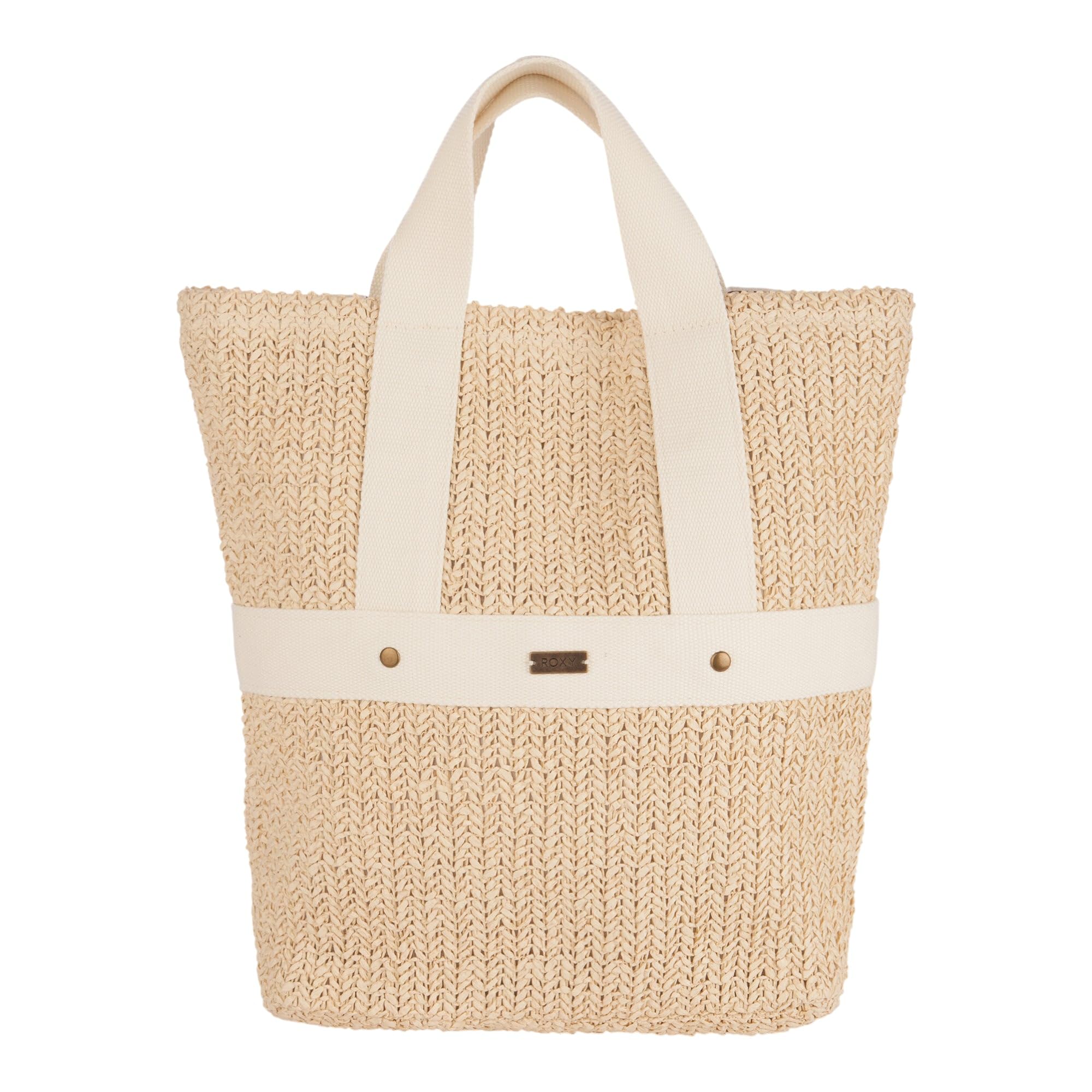 Roxy Woven Straw Backpack | Travel | Vacation | Lightweight | Natural Materials | Eco Friendly, Sunny Stash - Hibiscus Hype