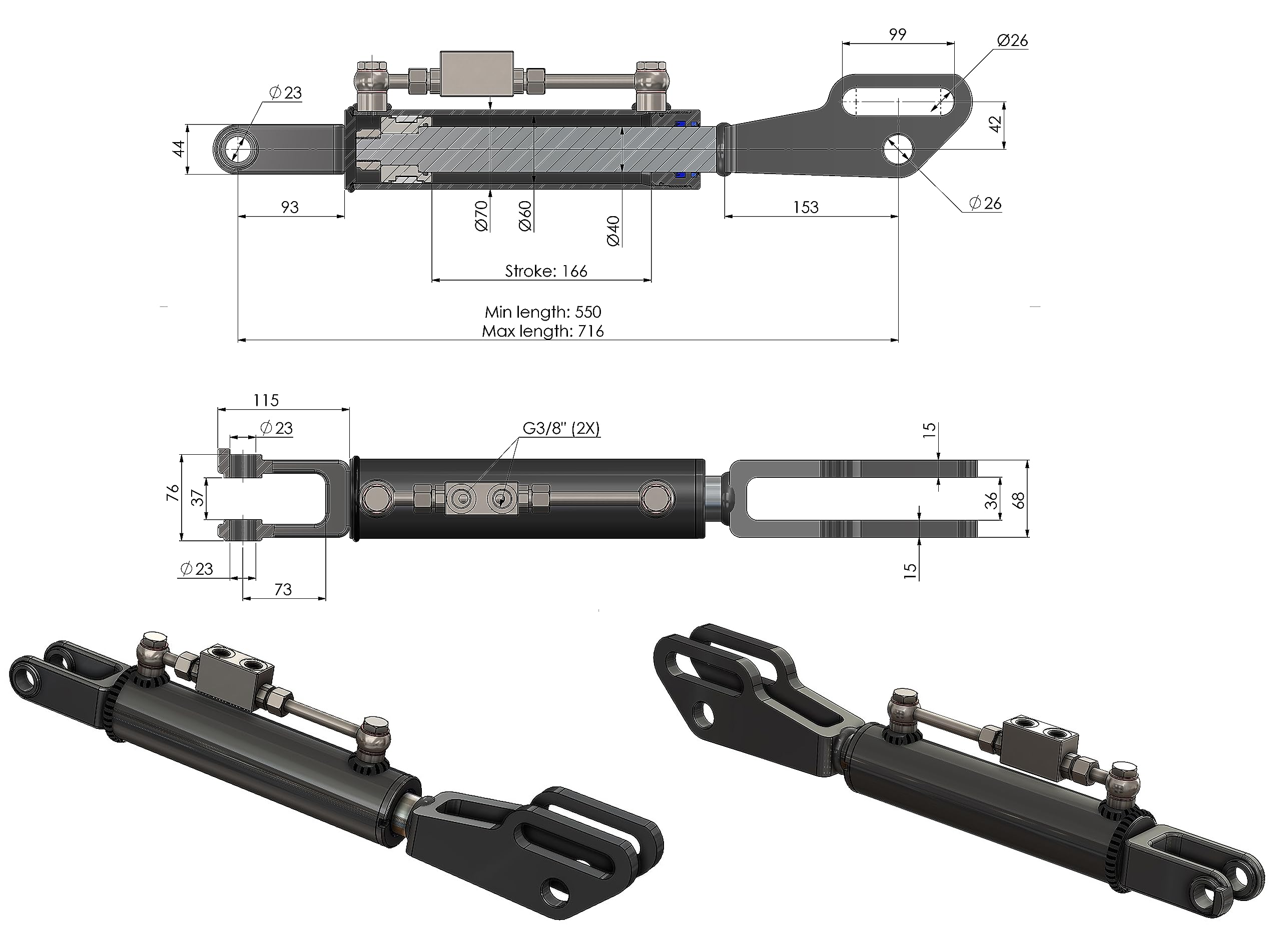 Braccio Laterale Idraulico 550-716 KIT TUBI IDRAULICI