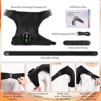 Vista 8 de Almohadilla térmica y masajeador de hombro inalámbrico, envoltura de soporte térmico eléctrico para hombro, almohadillas térmicas para manguito