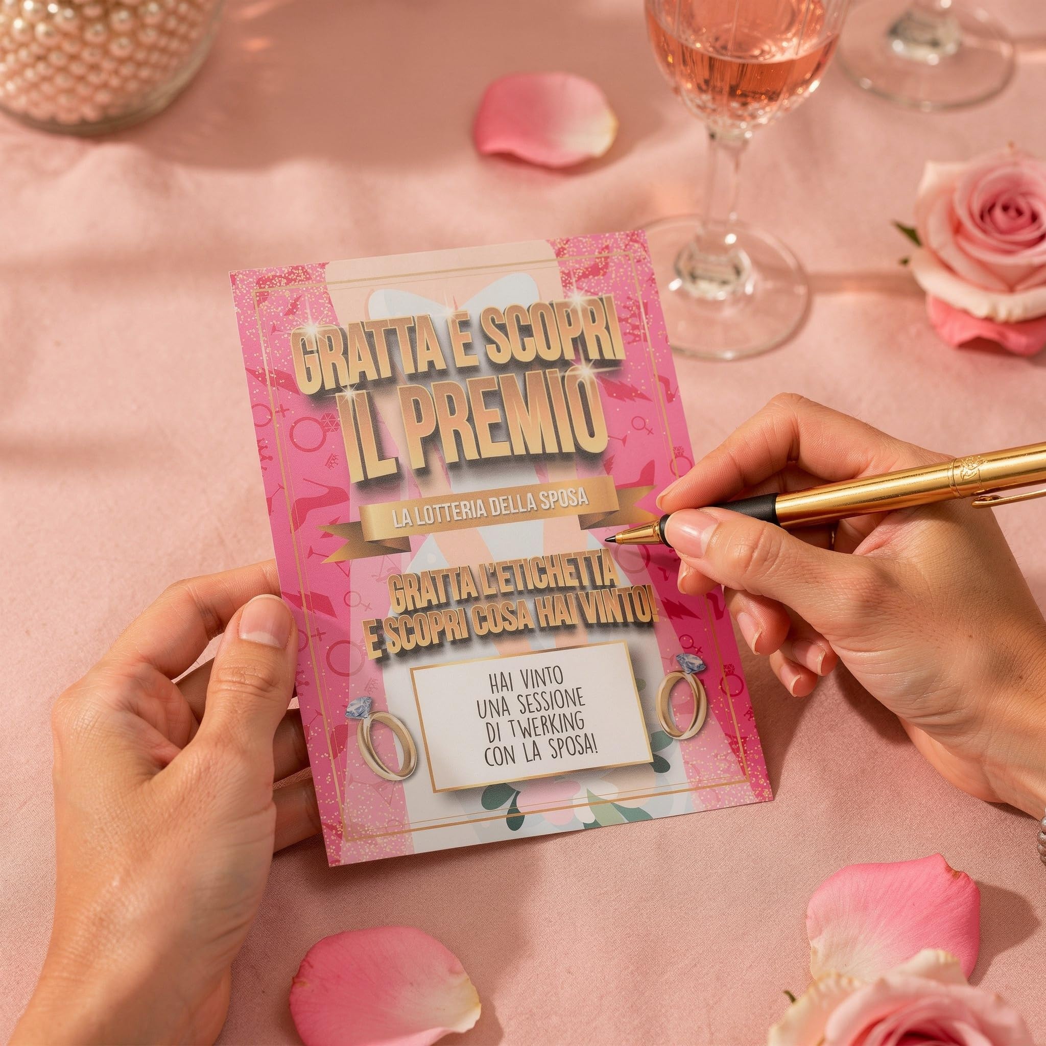 KAÏDENSÏ Gadget Addio al Nubilato - 8 Gratta e Vinci Team Bride - Giochi Addio al Nubilato Divertenti - Kit Accessori Scherzi per Futura Sposa e Amiche