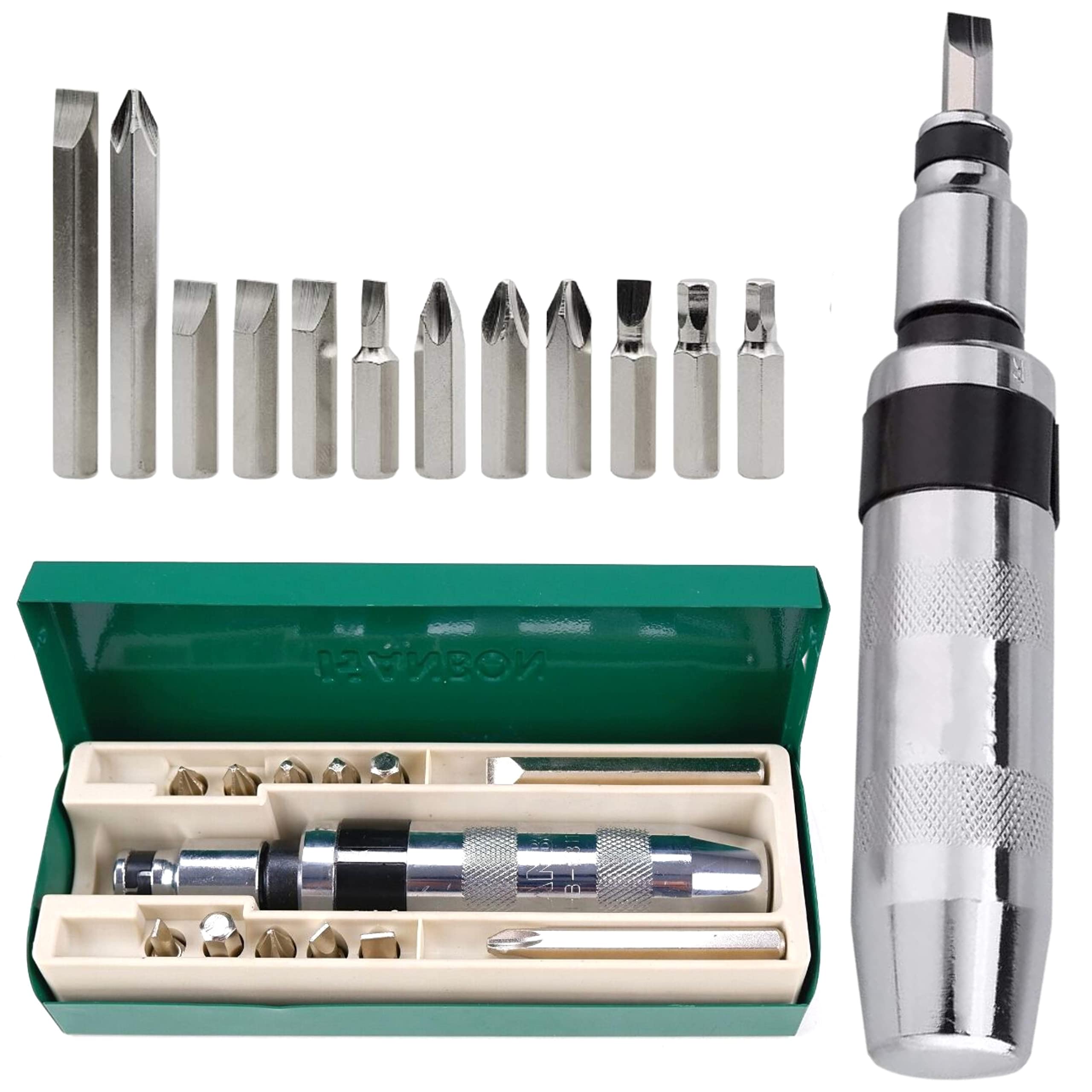 Homdum Hanbon Impact Driver Hanbon 12 PC Set Impact Screwdriver Portable Screw Driver Chisel Bits Steel Crv (B09TL8GGKF) Amazon Price History, Amazon Price Tracker