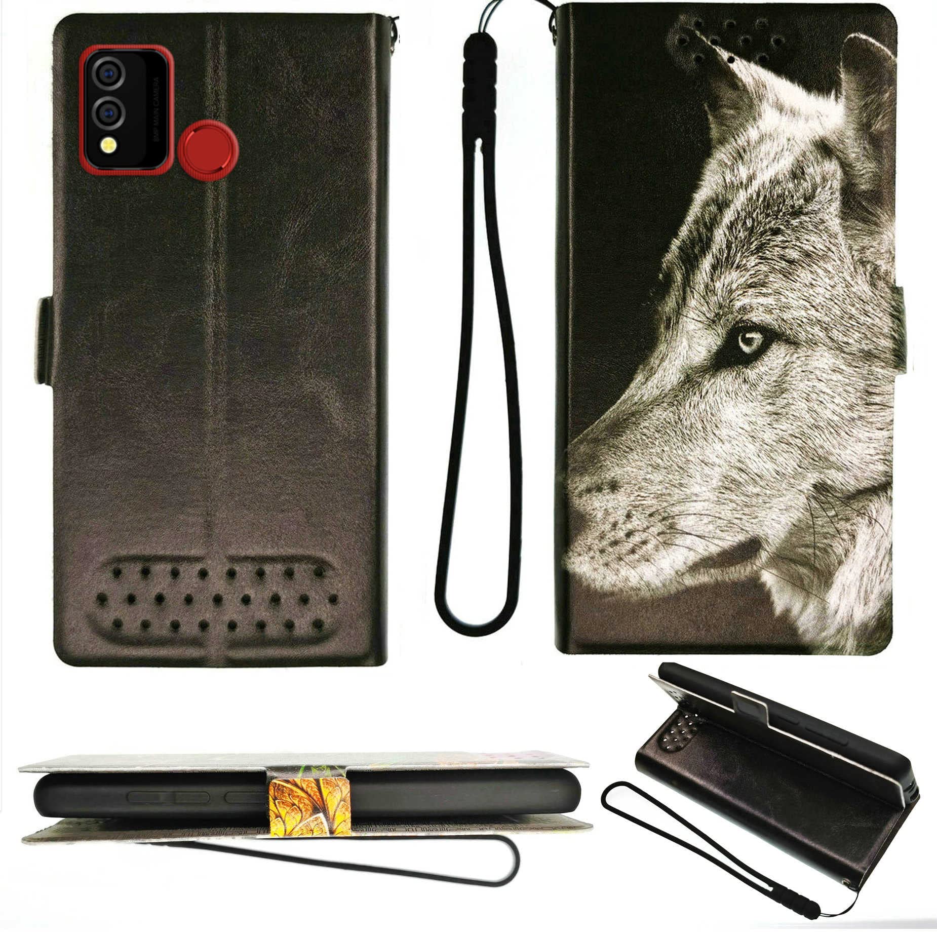 Flip Case Compatible with BLU J9L Phone Case Stand Cover + [2 Pack] Film Soft TPU Screen Protector PT-HLANG