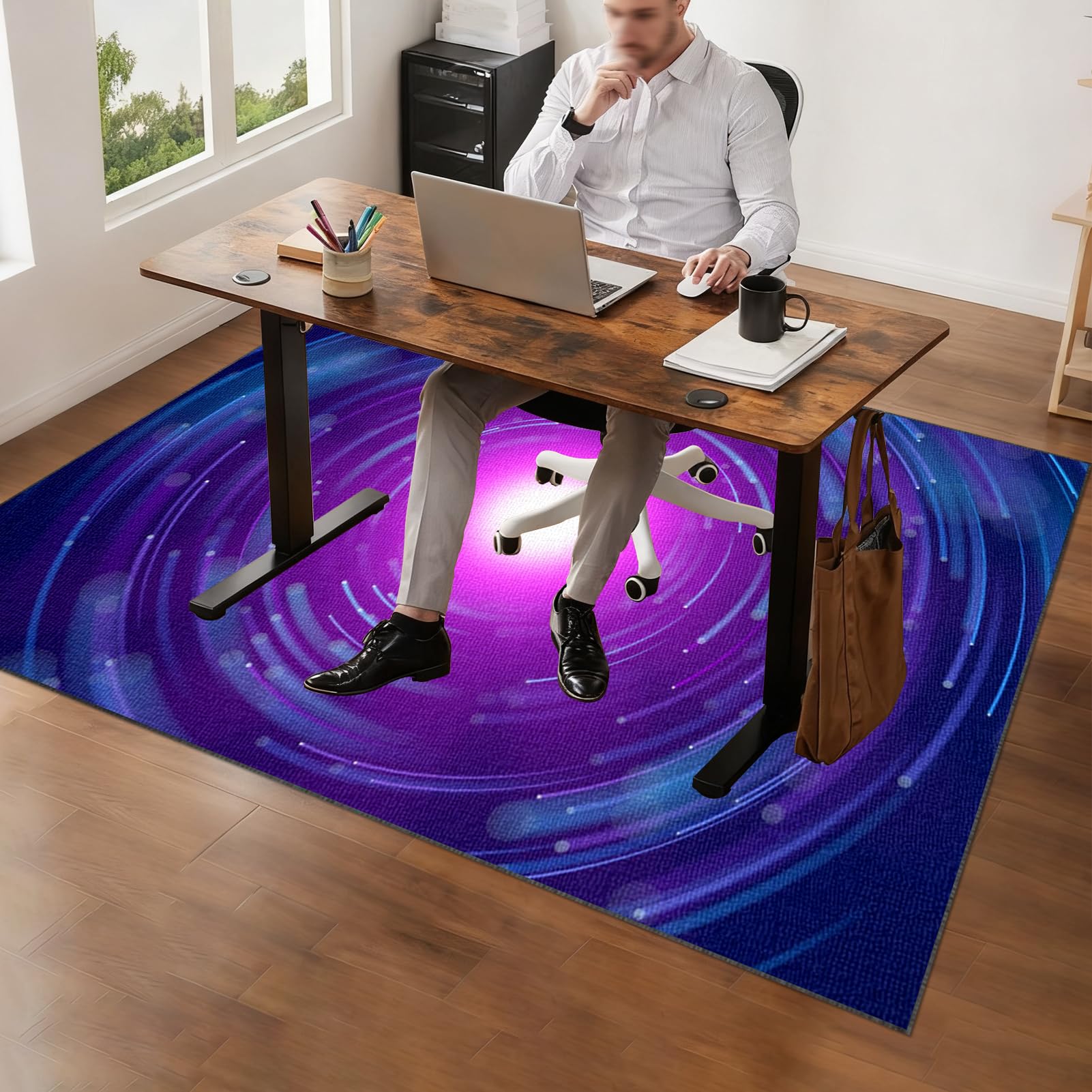 rutschfest Gaming Teppich, Bodenschutzmatte Bürostuhl, Schreibtischstuhl Unterlage für Laminat, Bürostuhl Unterlage für Parkett und Hartböden 100 x 120 cm