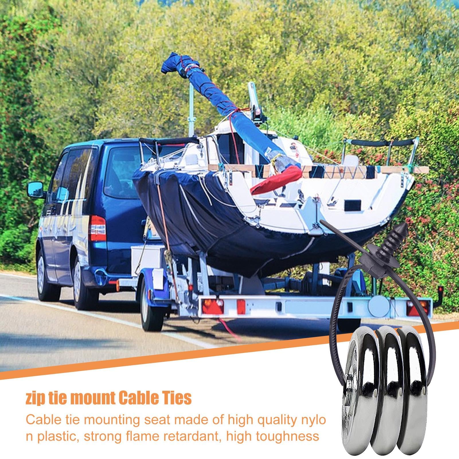 Fascette Kit Auto Barca Rimorchio Cravatta Wrap Spingere IN Abete Clip - Foto 2