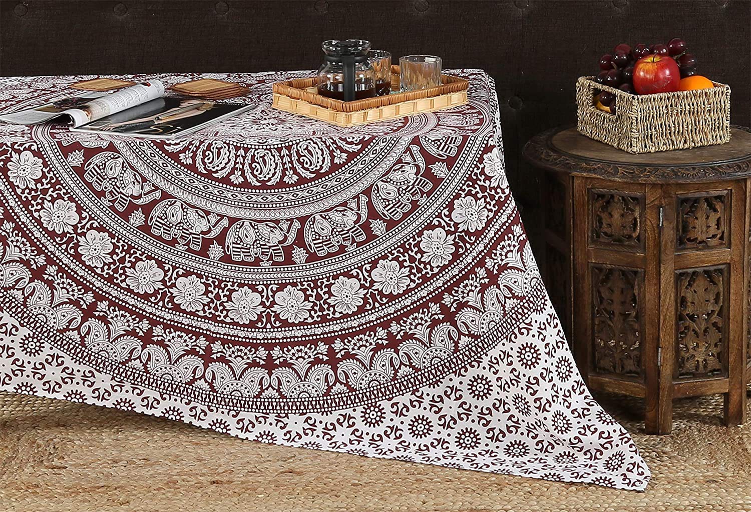 Tapisserie Murale Patchwork Tsigane - Rajasthan - 84 Cm - Coton Mélangé - Vintage