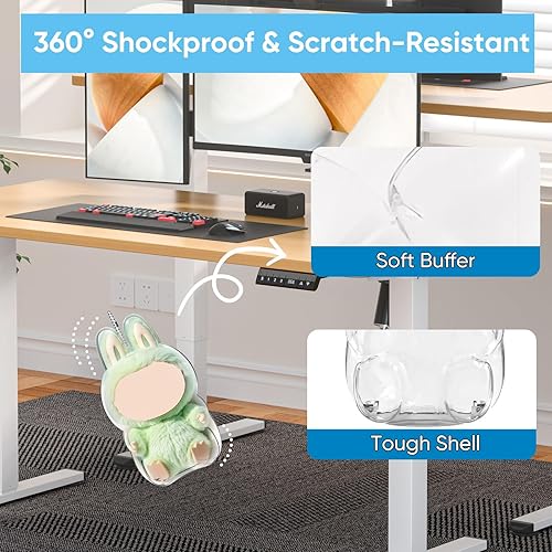 Miniatura 13 de Funda protectora para figura sentada Labubu – Caja de almacenamiento portátil de PVC transparente con llavero, resistente al polvo y a los arañazos