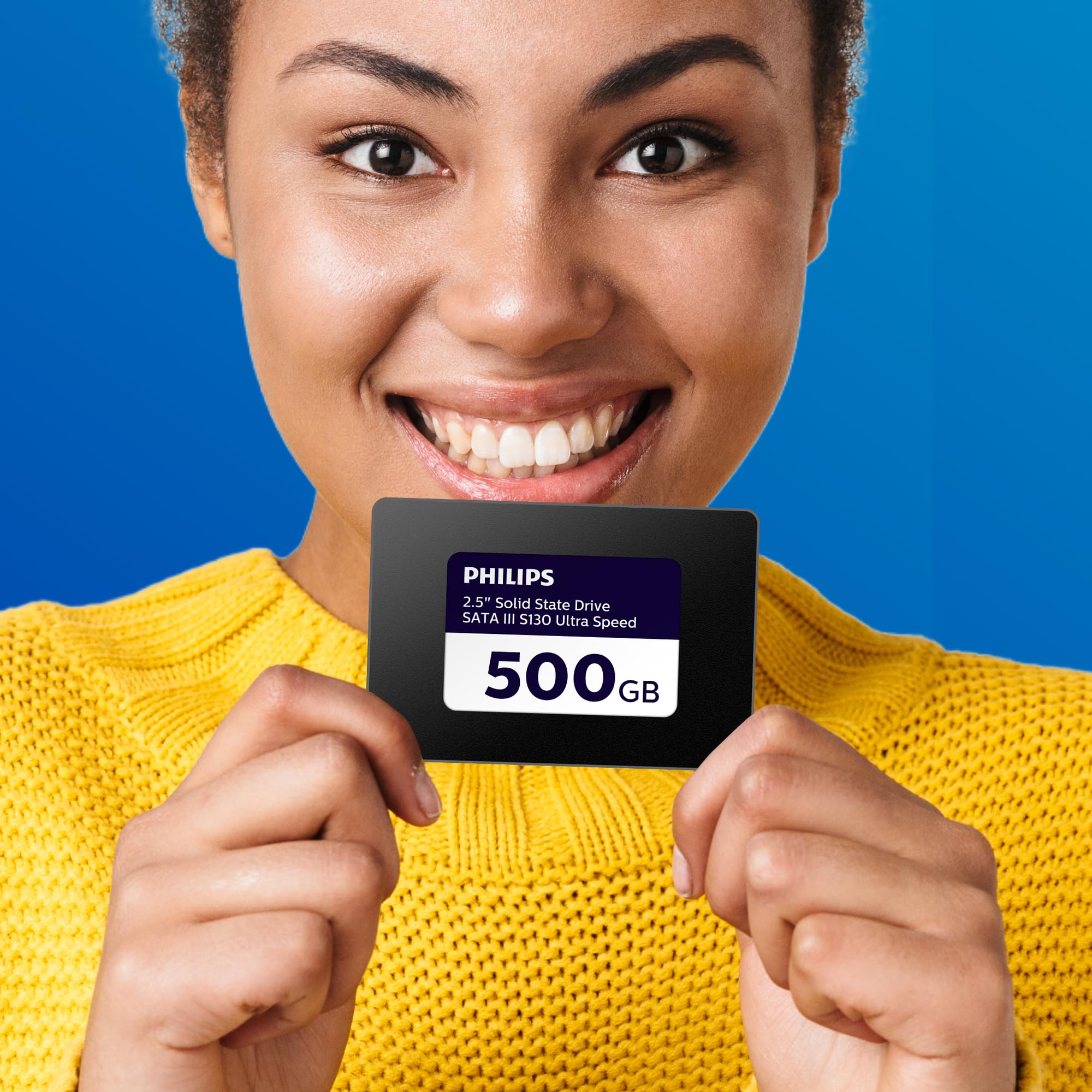 Philips SSD Interno de 2,5 Pulgadas, SATA III, 500 GB, S130 Ultra Speed, Velocidad de Lectura de hasta 550 MB/s