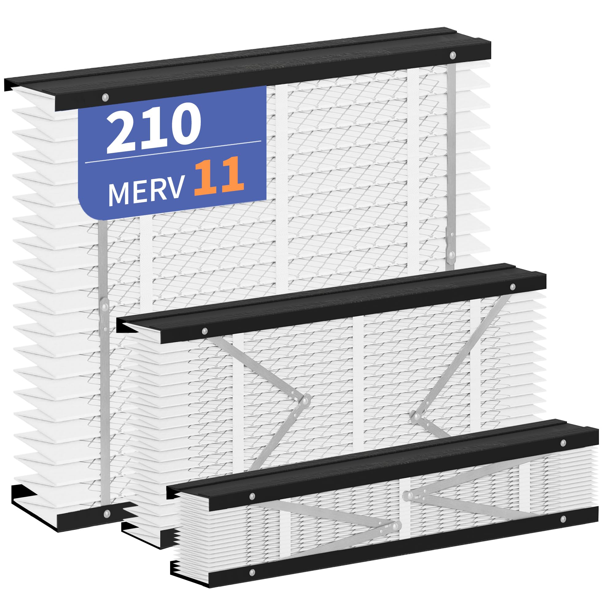 2-Pack 210 Filter Replacement Compatible with AprilAire 210 Whole House Air Purifiers Models,1210,1620,2210,2216,3210,4200,MERV 11 Furnace Filter Replacement,fit for 20x25x4 Furnace