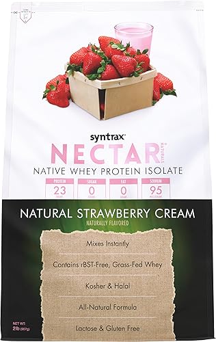 Miniatura 6 de Syntrax Nutrition Nectar Naturals, 100% proteína aislada de suero en polvo, melocotón natural, 2 libras