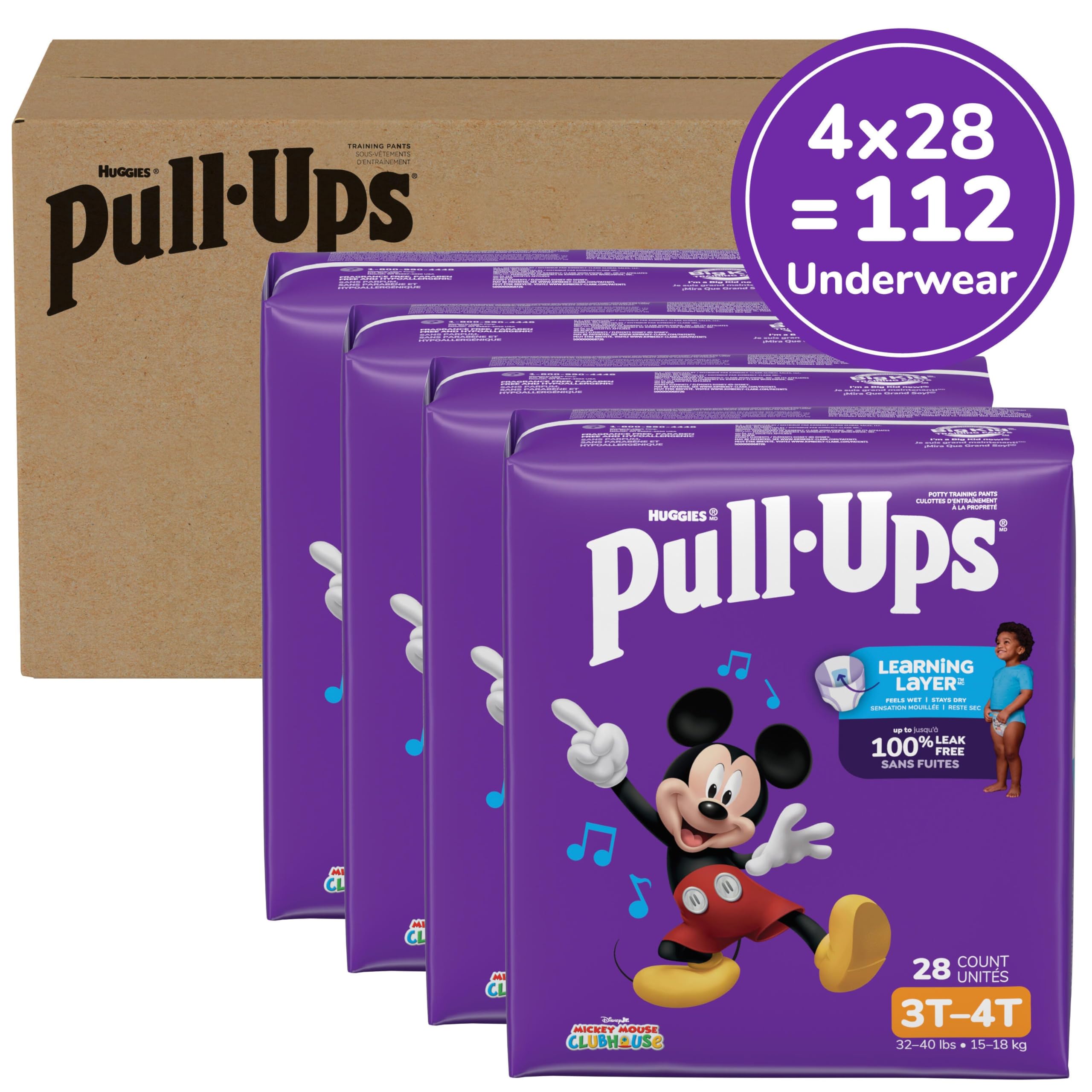 Pull-Ups Learning Designs dziecięce spodnie treningowe 3T-4T (112 sztuk)