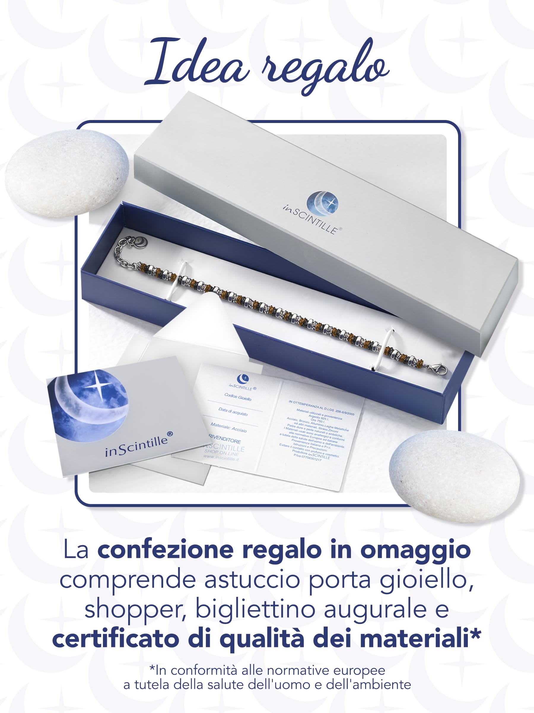 inSCINTILLE Bracciale Uomo Acciaio Rondelle e Bulloni, Regolabile 18-22 cm, Confezione Regalo Inclusa, Braccialetto Acciaio Inox, Bracciali Uomo