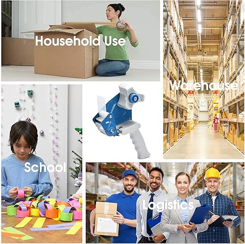 Miniatura 6 de Pacific Mailer - Pistola dispensadora de cinta de embalaje, dispensador de pistola de cinta de 3 pulgadas con cinta de embalaje de cartón de 3