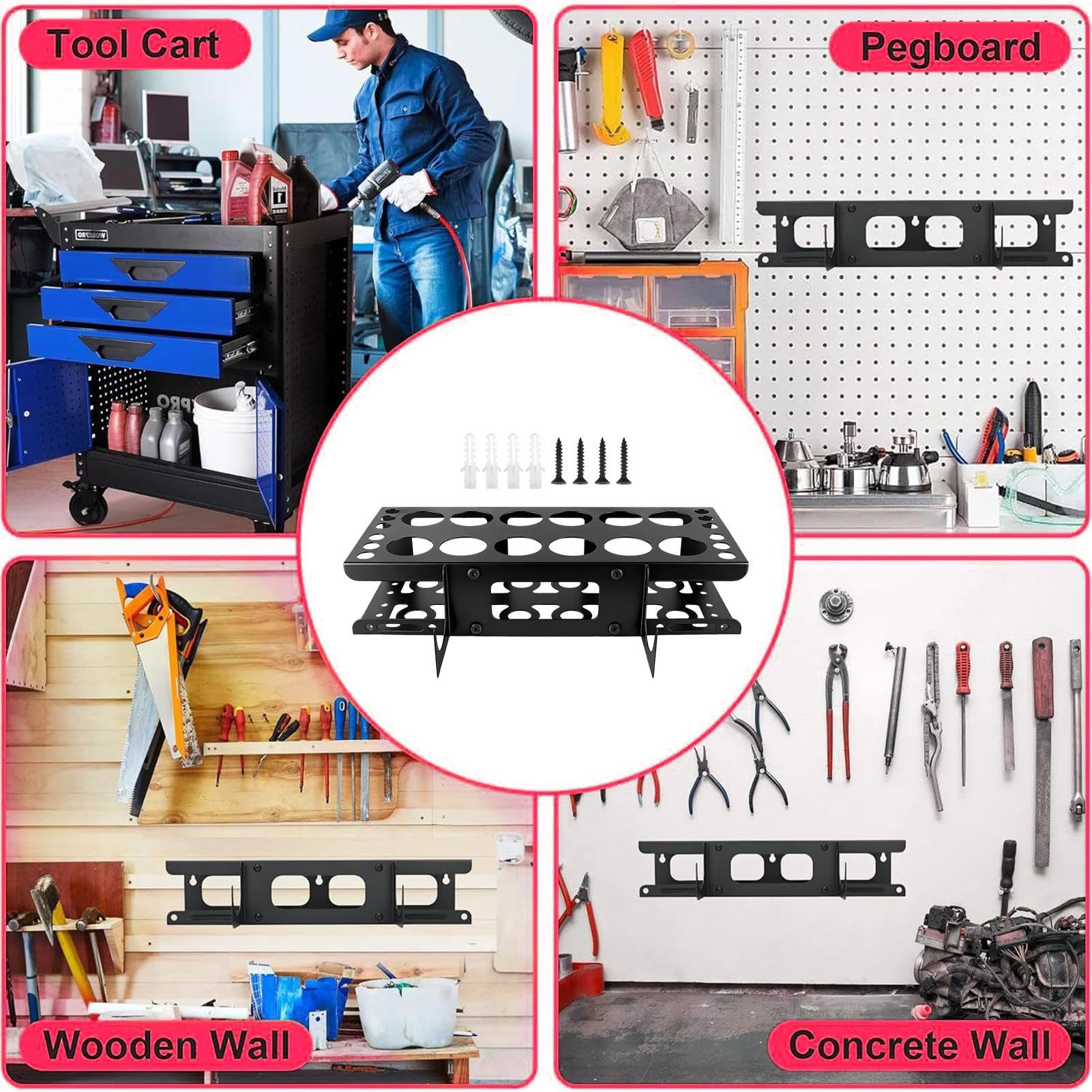 Genérico Organizador Y Soporte - 12 Ranuras De Gran Capacidad Para Soporte Organizador | Estante De Almacenamiento Para Tubos De Silicona De Pared,Para Taller Sala De Estar Dormitorio Hogar Y Garaje