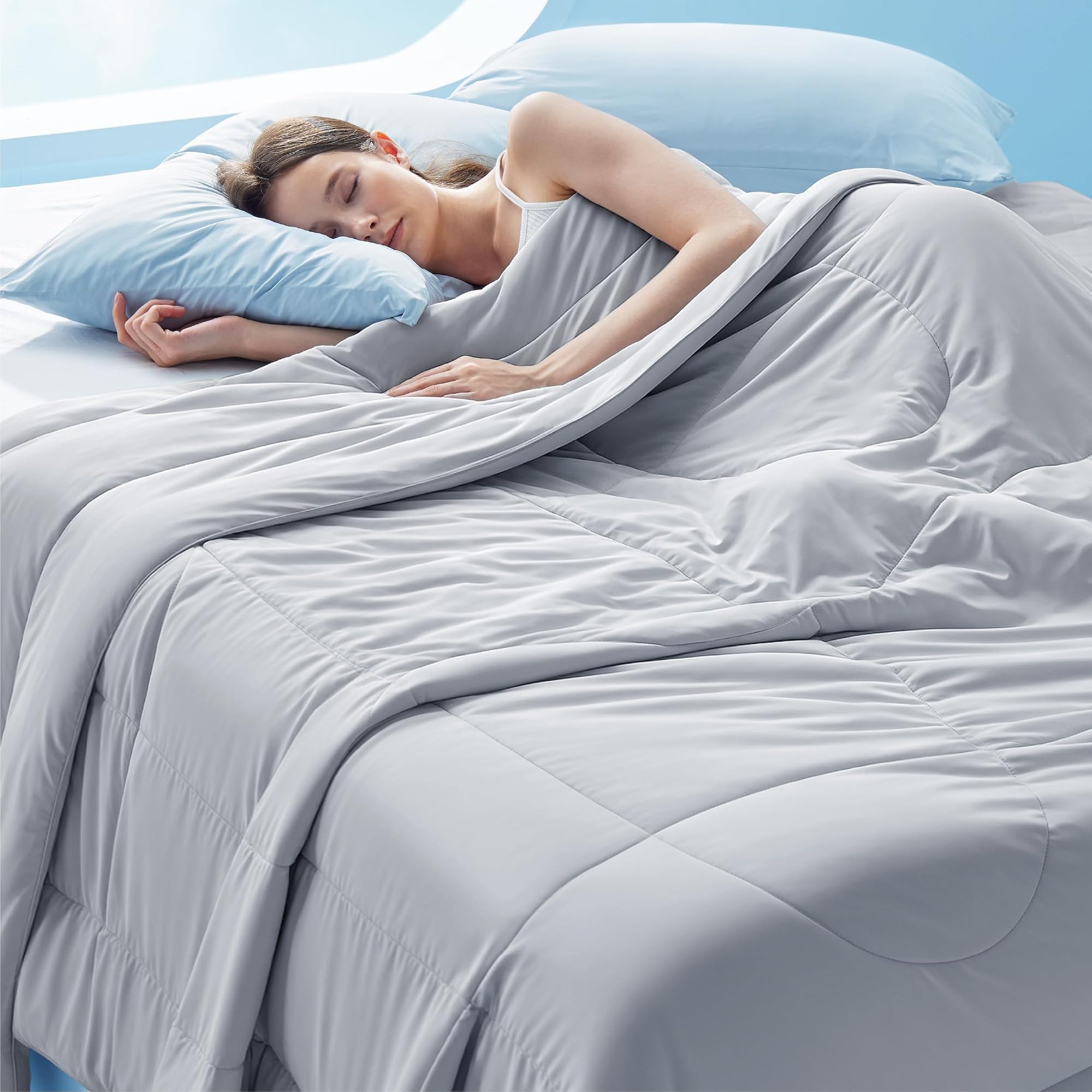 Kołdra chłodząca Bedsure 200x200 cm, kołdra z efektem chłodzenia Q-Max >0 zdjęcie 8