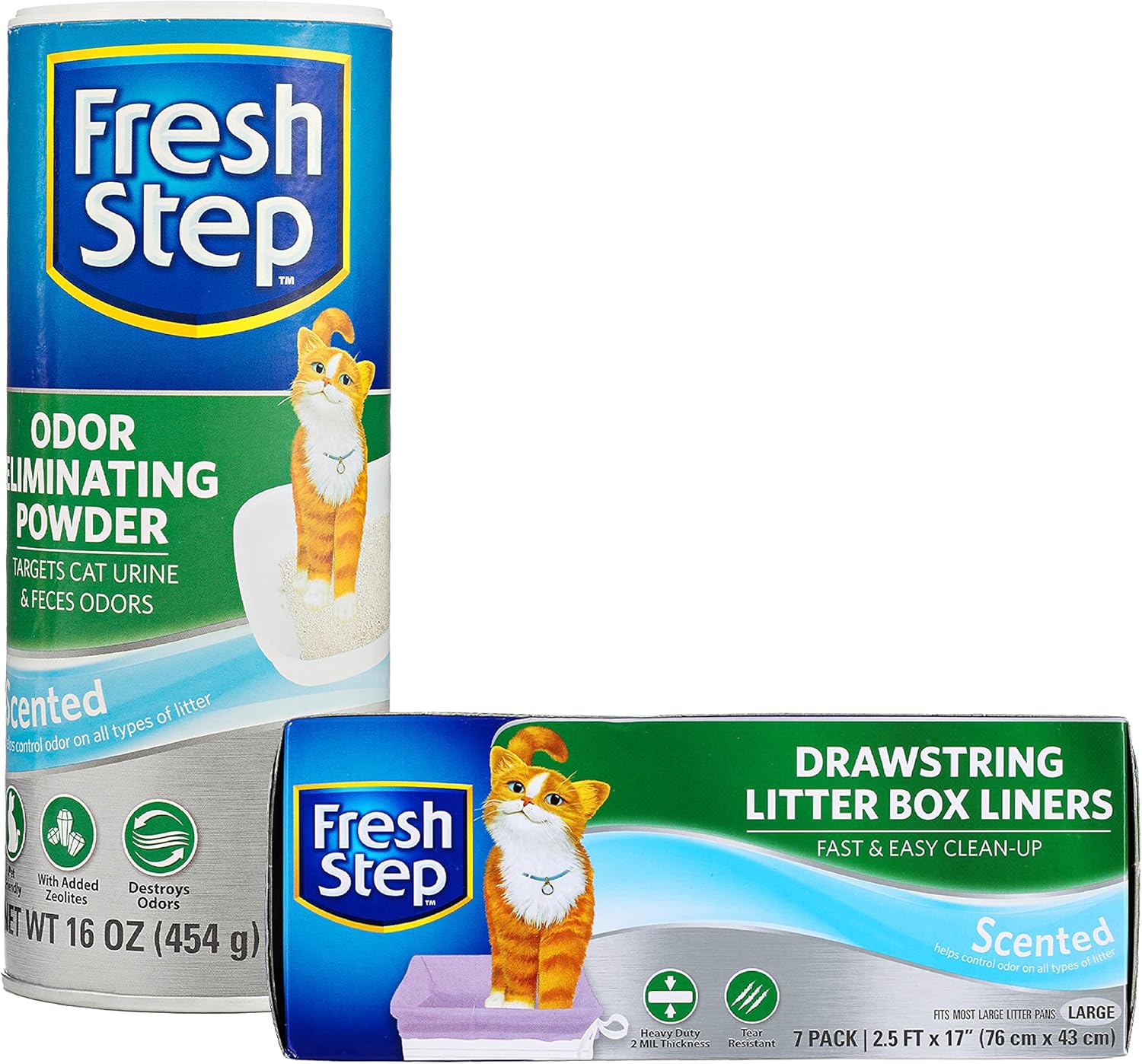 Fresh Step Cat Litter Box Odor Eliminating Powder and Liner
