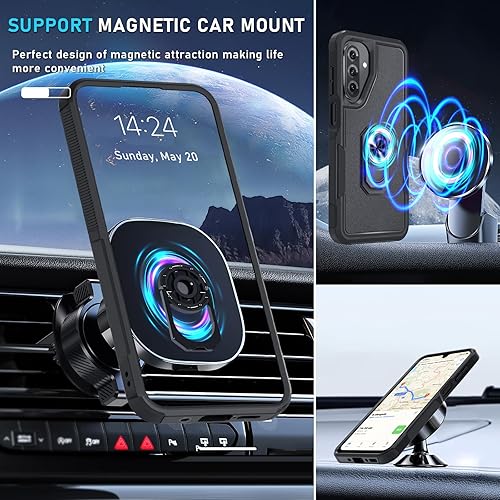 Miniatura 85 de Janmitta Funda compatible con Samsung Galaxy A14 5G con protector de pantalla + protector de lente de cámara, funda resistente de cuerpo completo