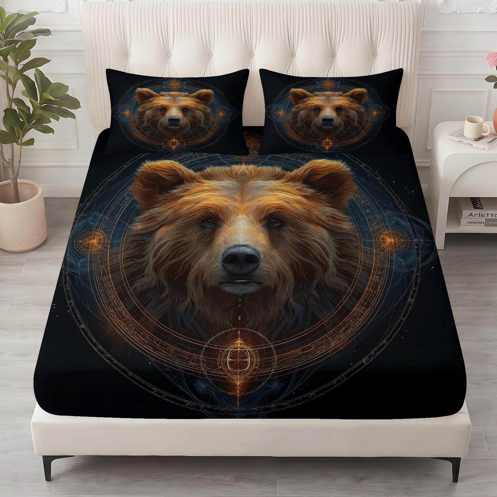 Juego de sábanas bajeras ajustables de 3 piezas, 160 x 200 cm, de microfibra, suave, con 2 fundas de almohada de 80 x 80 cm, colchones de hasta 30 cm