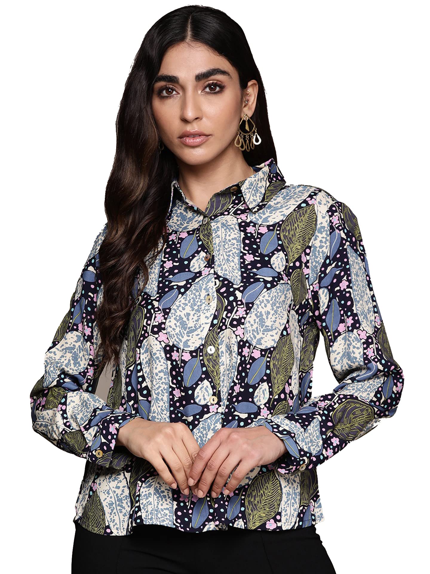 Label RITU KUMAR Blue Botanic Print Shirt