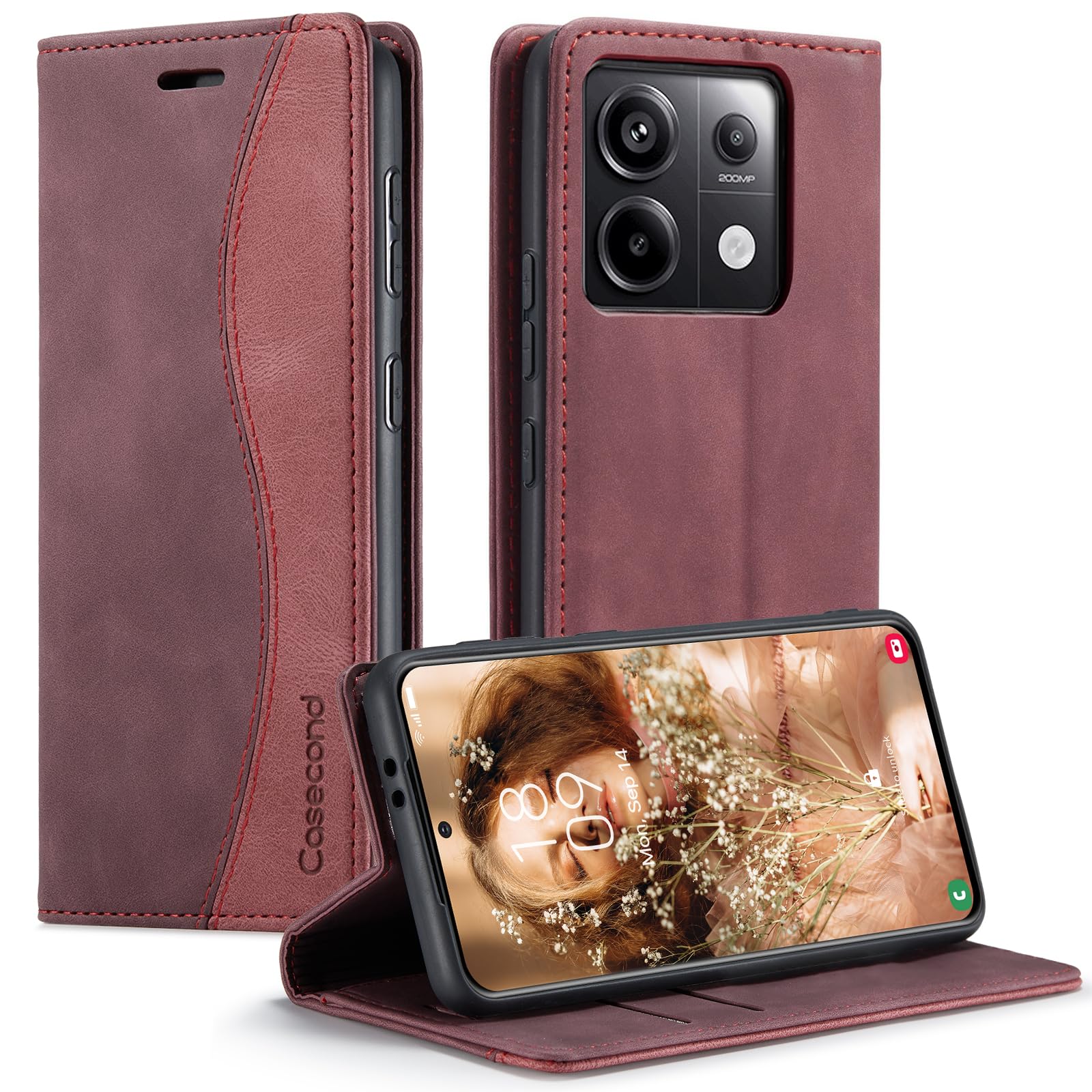 Casecond Funda para Samsung Galaxy A53 5G Cuero Premium Flip Folio Carcasa Case con Tarjetero Fundas Tapa Libro Magnético con Bloqueo RFID Proteccion para Mujeres Hombres - Azul Verde — view 15