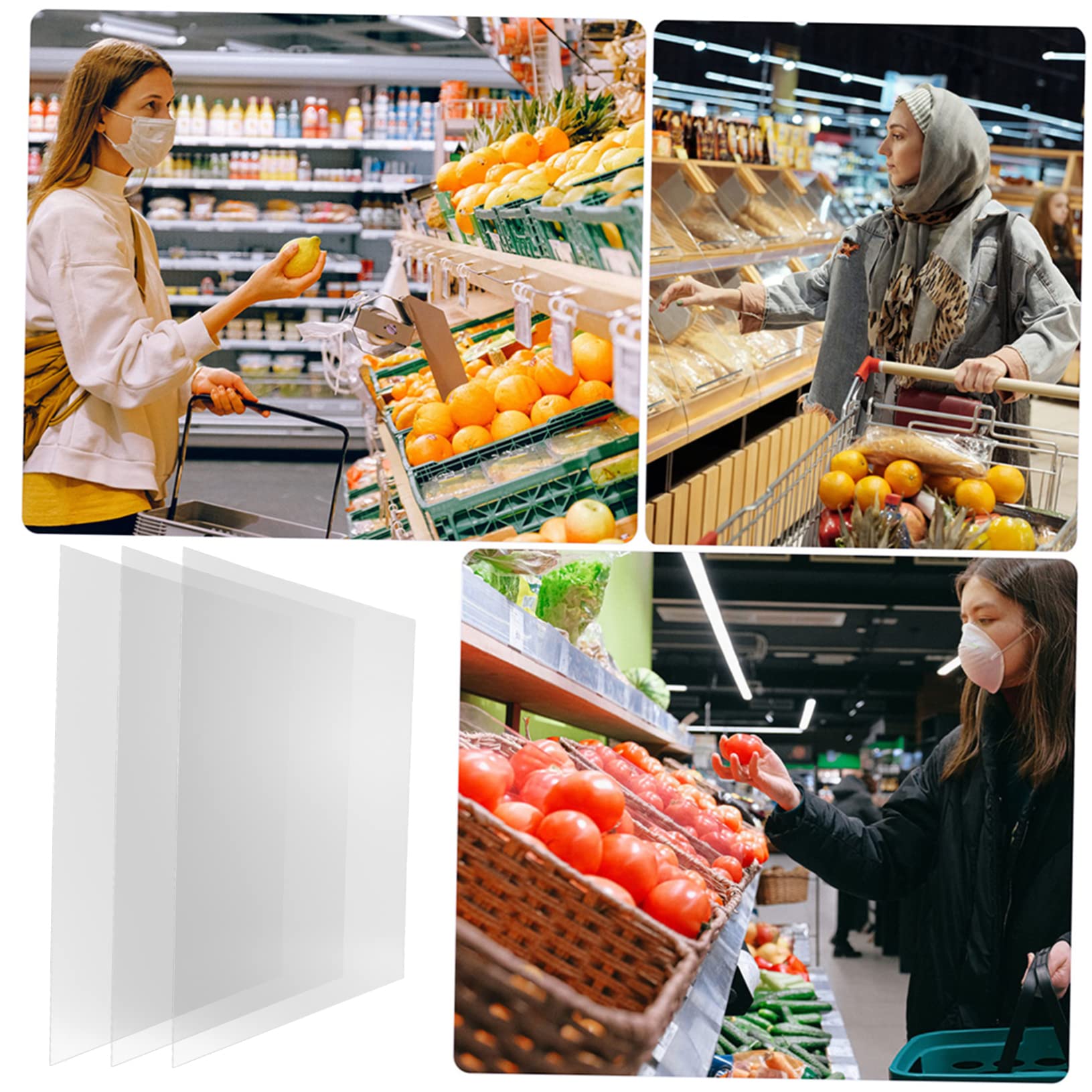 Luxshiny 3pcs High Transparency Acrylic Shelf Dividers for Closet Pantry Cabinets Storage Organizers for Shelves Easy Installation Space Maximizing